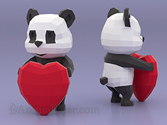 Panda with Heart